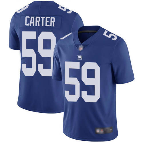 Men New York Giants 59 Lorenzo Carter Royal Blue Team Color Vapor Untouchable Limited Player Football NFL Jersey